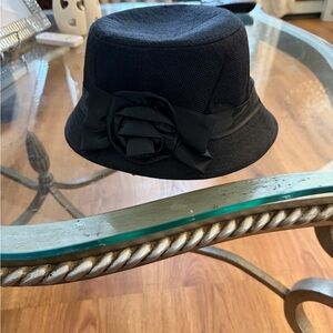Elegant Black Bucket Hat with Ribbon